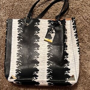 ANTONIO MELANI Black and White Patterned Tote.  NWOT.